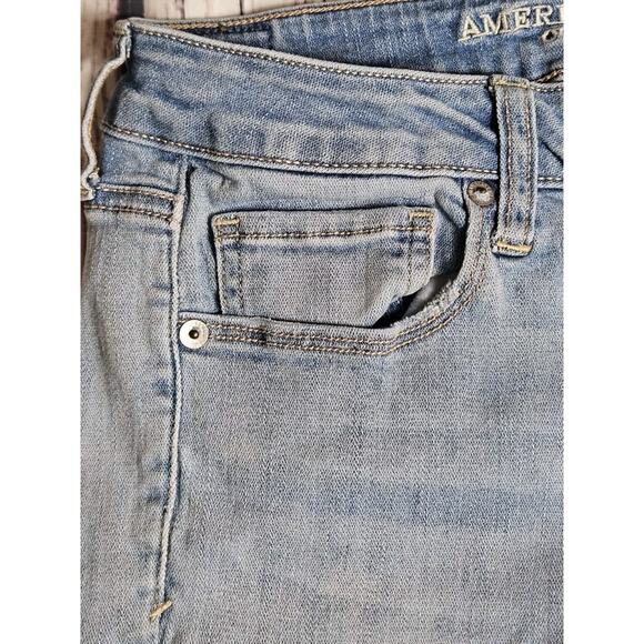 American Eagle Jeans Women's 6 Skinny Ankle Super Stretch 30x29 Embroidered AEO - Picture 6 of 11